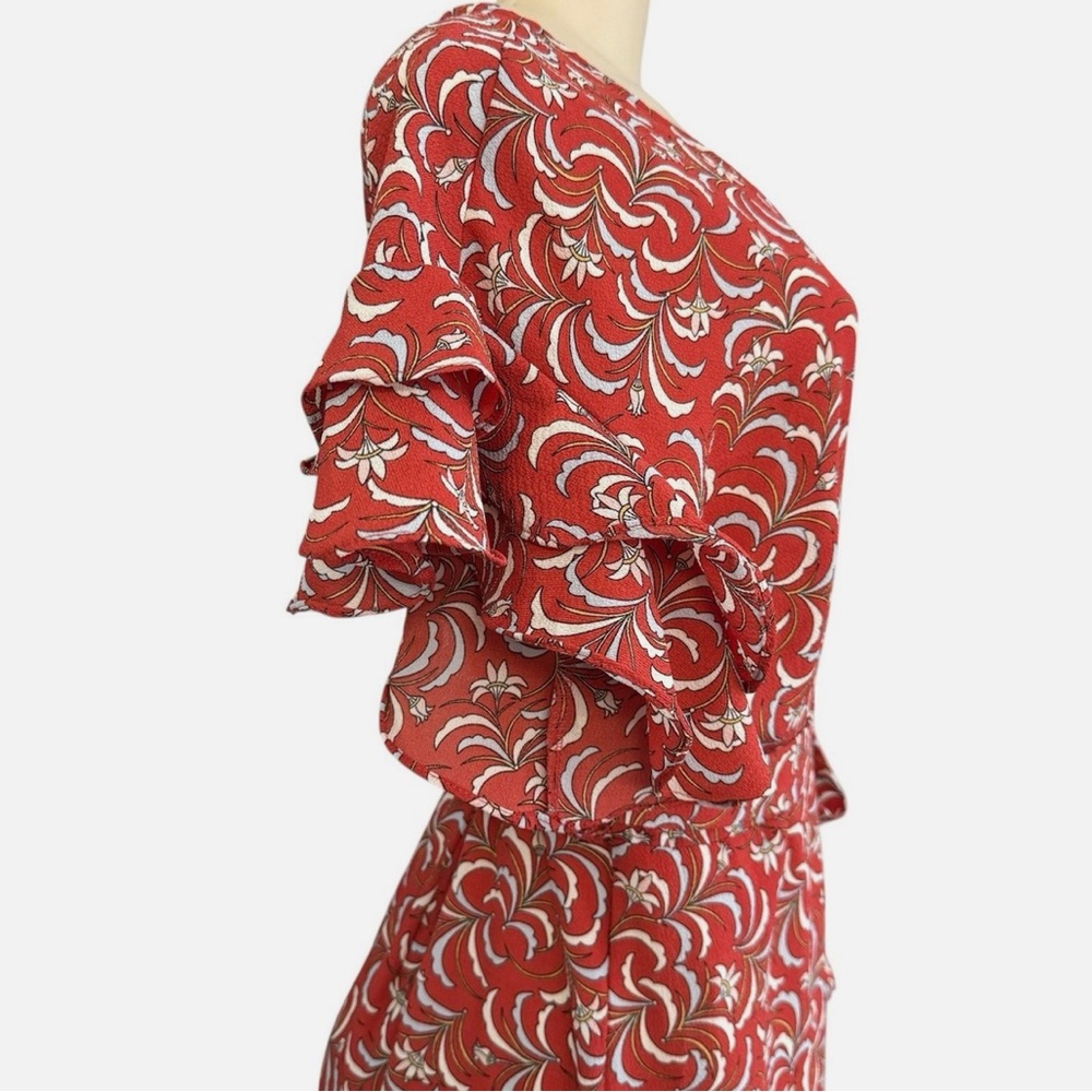 Max Studio Ruffle Crepe High/Low Wrap Midi Dress - Picture 7 of 15